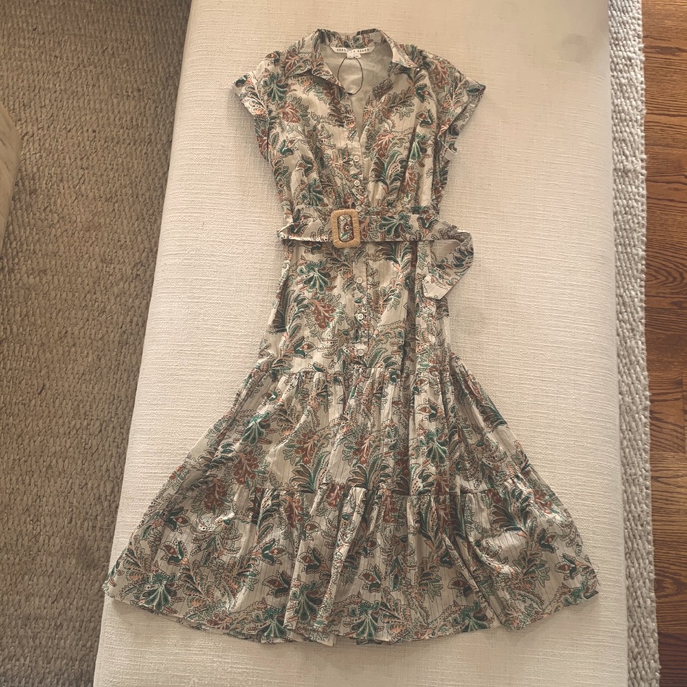Veronica Beard Vanessa Belted Cotton Dress -4-New